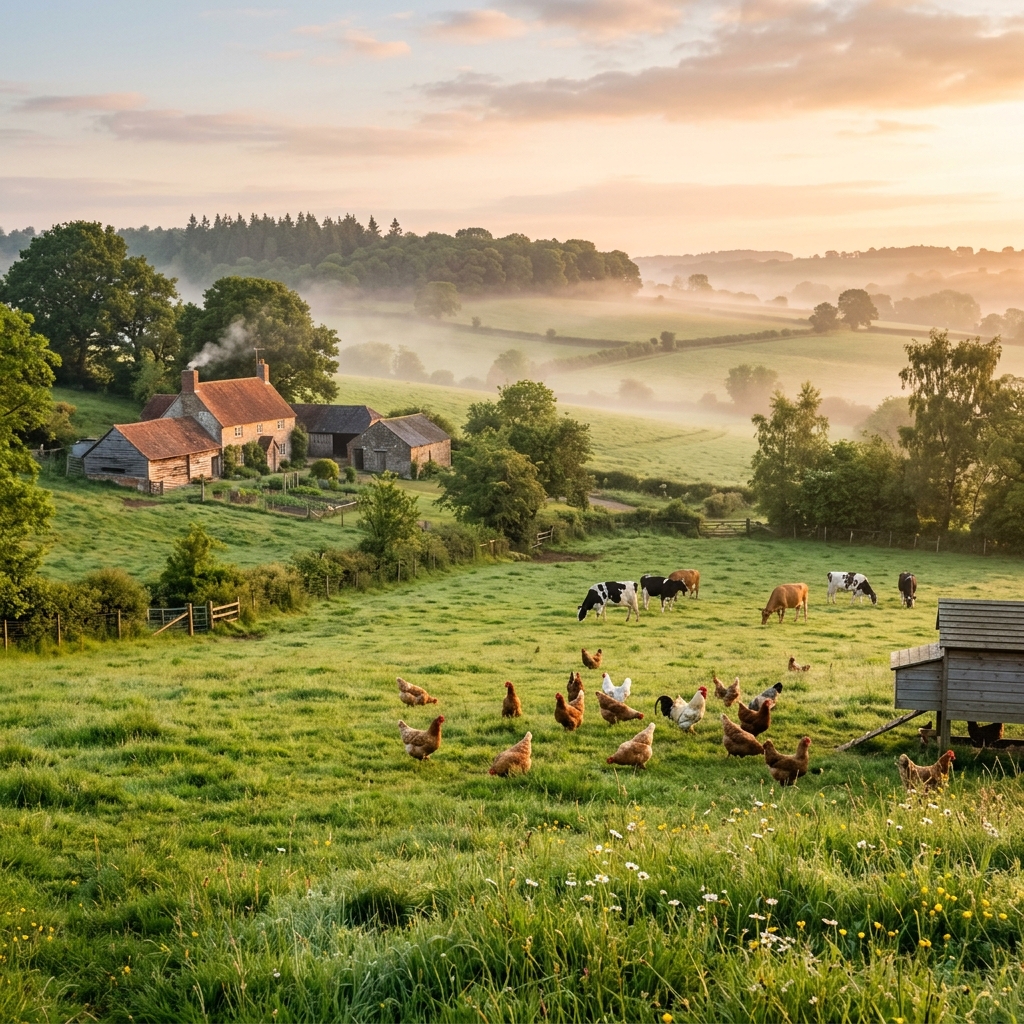 清晨的养殖基地